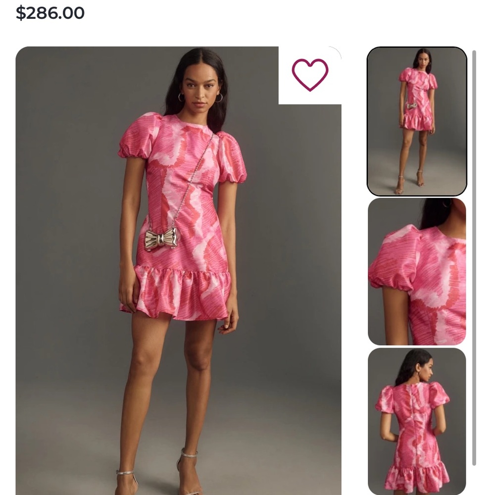 HUTCH - Rayan puff sleeve mini dress via Anthropologie